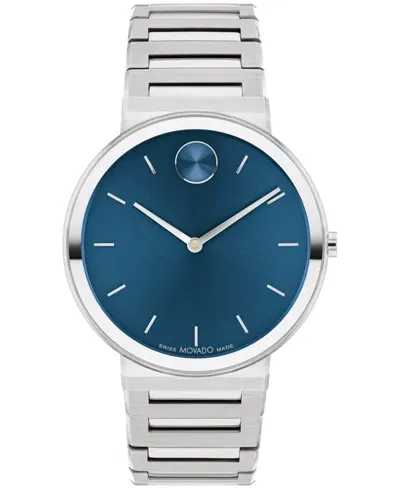 Movado Men's Bold Horizon Swiss Quartz Stainless Steel Watch 40mm In Silver-tone