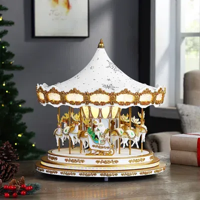 Mr. Christmas Snowflake Crystal Carousel In Gold