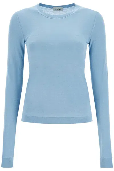 Mrz Luxurious Cashmere And Silk Blend Sweater In Light Blue