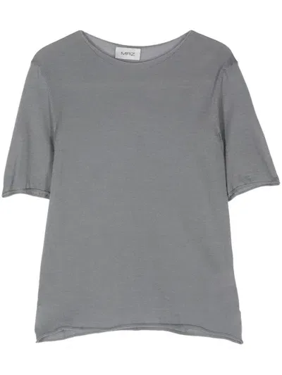 Mrz Fine-ribbed Top In Grey