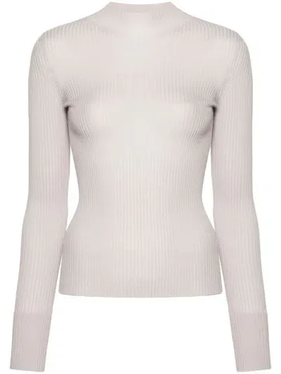 Mrz Ribbed Sweater In Light Grey