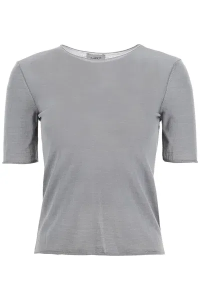 Mrz Short-sleeved Knit Top For In Grey