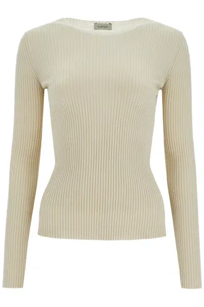 Mrz Ribbed Wool Top With A High In Neutro