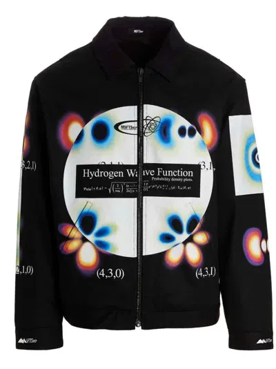 Msftsrep Hydrogen Wave Graphic-print Cotton-jersey Hoody In Black