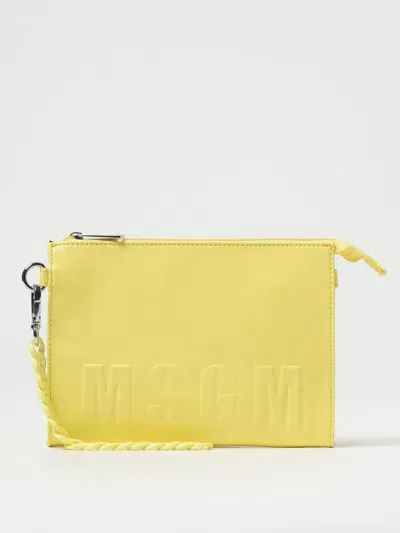 Msgm Kids' Logo-embossed Shoulder Bag In Yellow