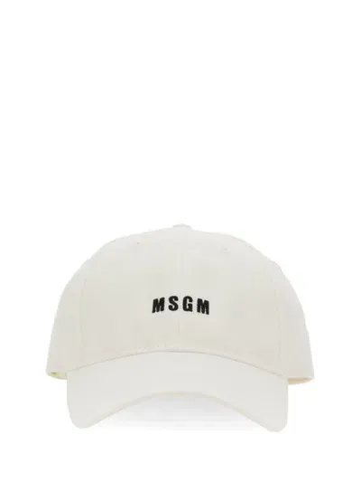 Msgm Baseball Cap In White