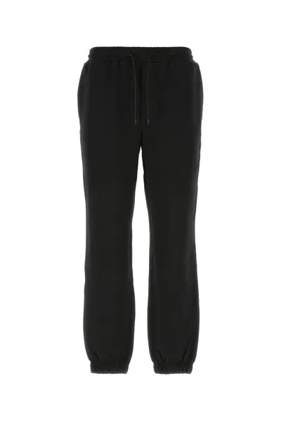 Msgm Black Cotton Joggers In Nero