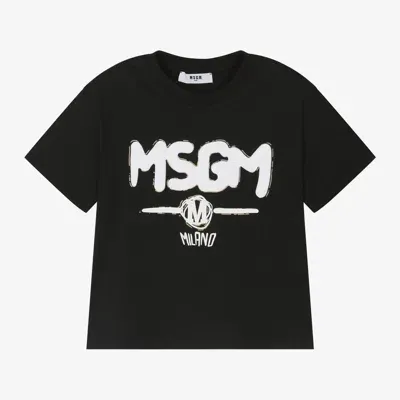 Msgm Black Cotton T-shirt