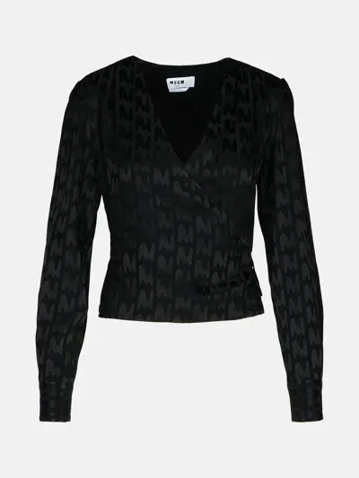 Msgm Black Viscose Blend Blouse