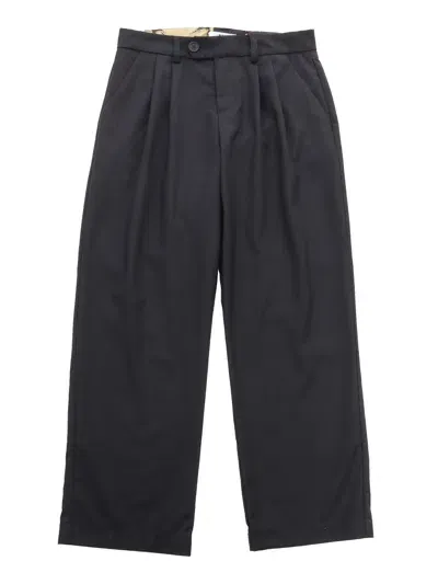 Msgm Black Wide-leg Trousers