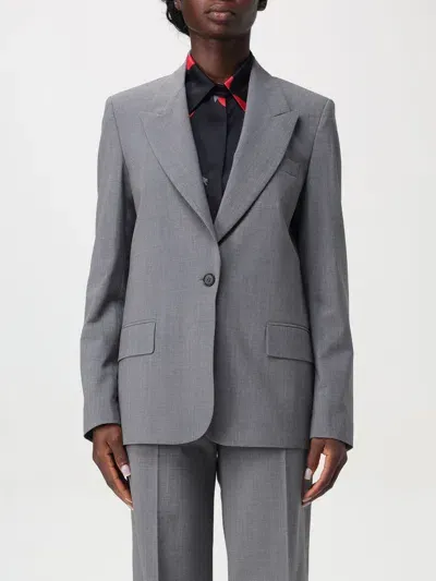 Msgm Blazer  Woman Color Grey In Grau