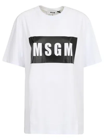 Msgm Branded T-shirt In White