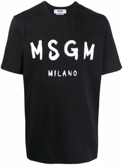 Msgm Cotton T-shirt In Black  