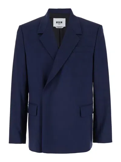 Msgm Jacket In Blue