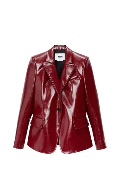 Msgm Jacket In Red