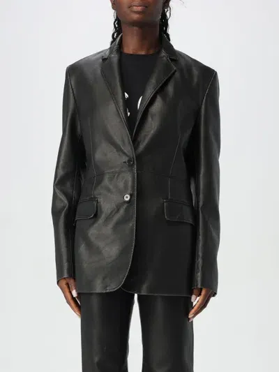 Msgm Faux Leather Jacket In Schwarz