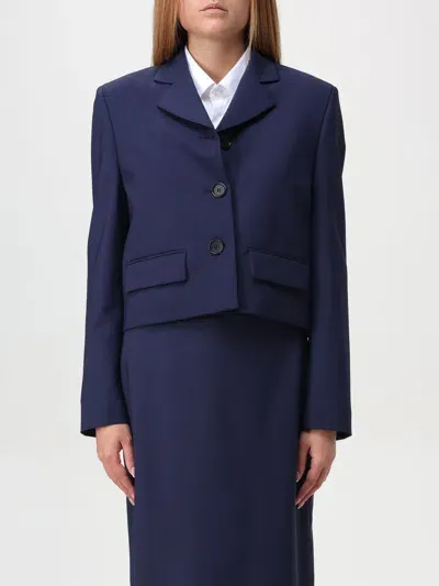 Msgm Jacket  Woman Color Blue In Blau