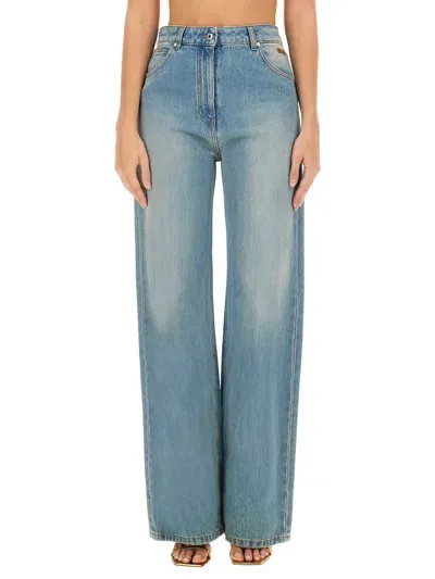 Msgm Jeans Wide Leg In Navy