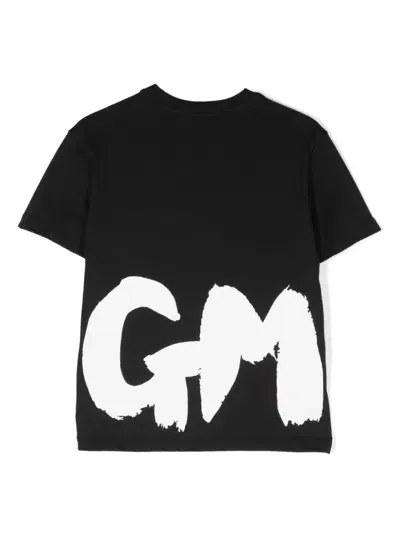 Msgm Kids' Logo-printed Crewneck Sweatshirt In Nero