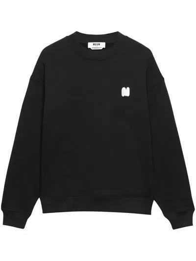 Msgm Sweatshirt Mit Logo-patch In Schwarz