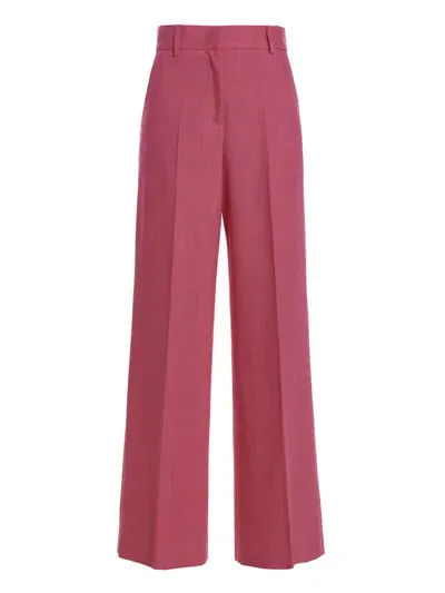 Msgm Loose Leg Pants In Fuchsia