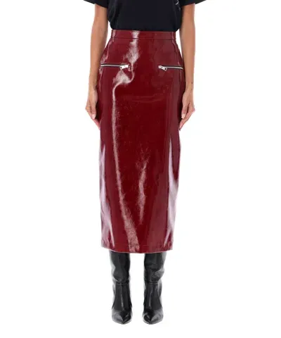 Msgm Midi Skirt In Bordeaux