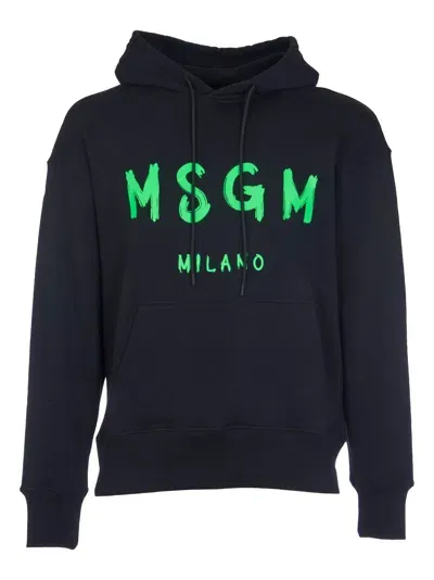 Msgm Milano Logo Hoodie In Black