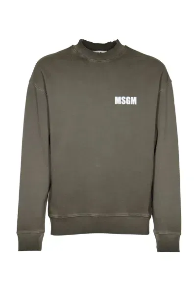 Msgm Never Look Back Sweatshirt In Anthracite