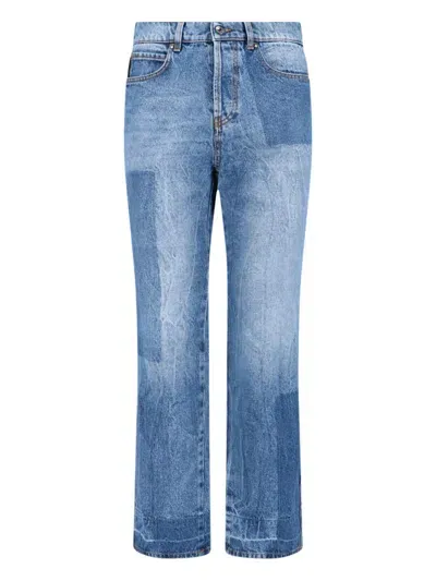 Msgm Slim Denim Jeans In Blue