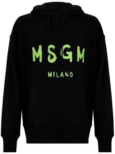 Msgm Man Sweatshirt Black Size L Cotton