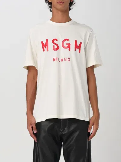 Msgm T-shirt  Men Color Beige