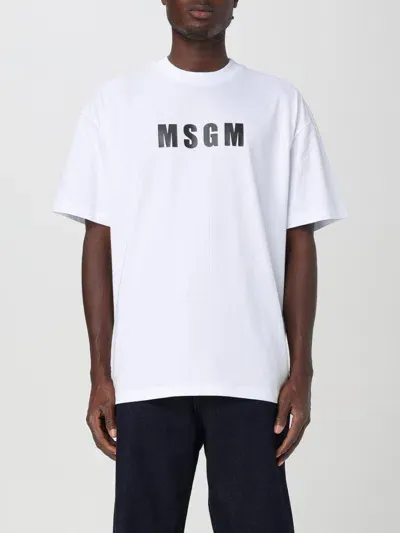 Msgm T-shirt Logo In Weiss