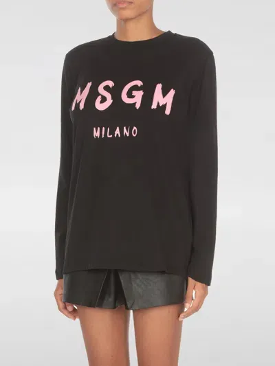 Msgm T-shirt  Woman Color Black In Schwarz