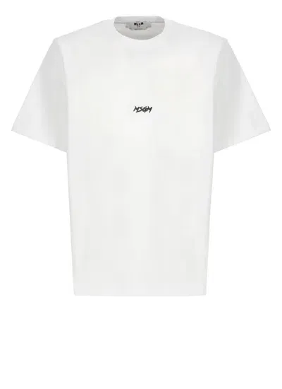 Msgm T-shirt With Logo In White