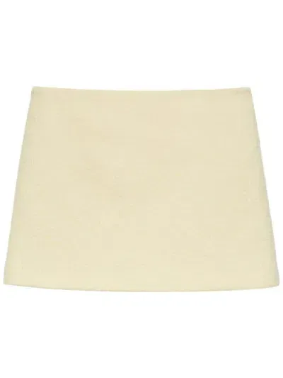 Msgm Wool Mini Skirt In Neutrals