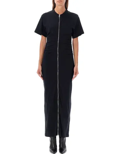 Msgm Zipped Long Dress In Black