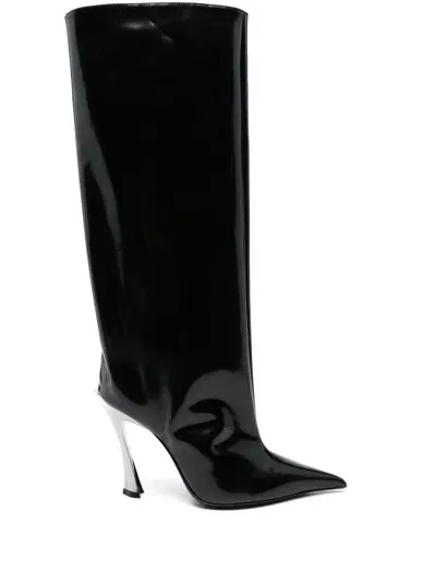 Mugler Stiefel Mit Spitzer Kappe 110mm In Schwarz