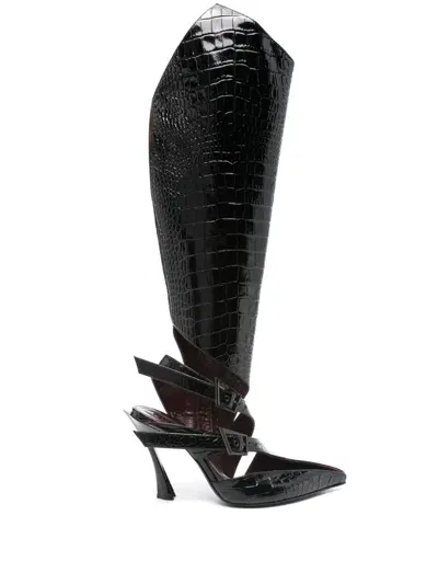 Mugler 95mm Fang Boots In Black