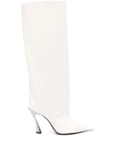 Mugler 95mm Fang Boots In White