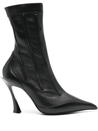 Mugler 95mm Seam-detail Boots In Black