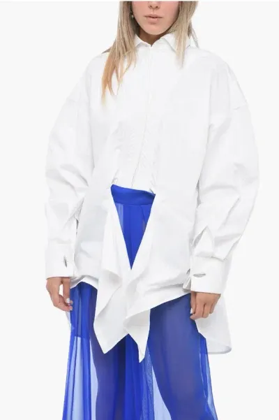 Mugler Asymmetric Bodysuit-shirt With Quilted Detail