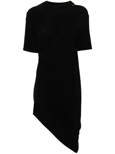 Mugler Asymmetric Hem Minidress In Black