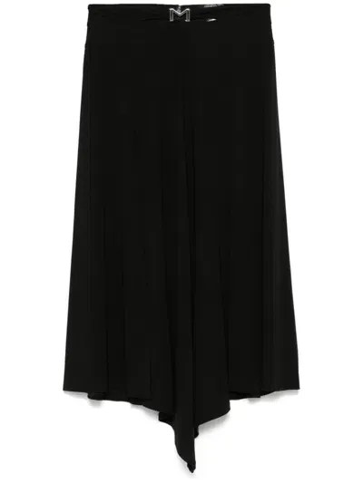 Mugler Asymmetric Midi Skirt In Black