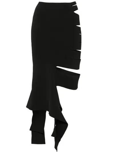 Mugler Bandage Knit Skirt In Schwarz