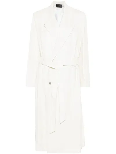 Mugler Belted Coat In White