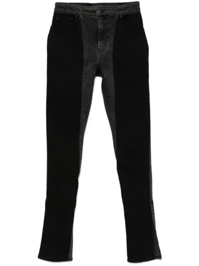 Mugler Bi-color Skinny Jeans In Blue