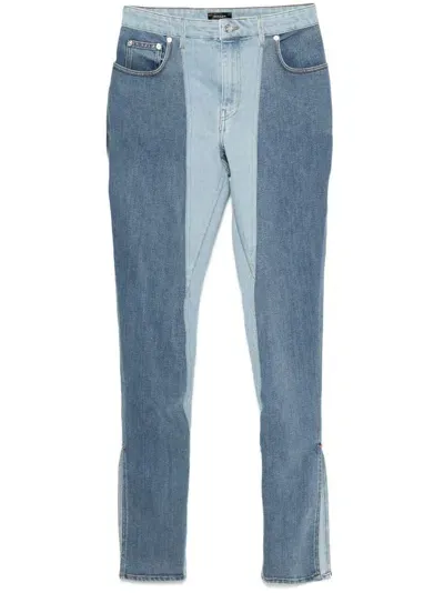 Mugler Bi-color Skinny Jeans In Blue