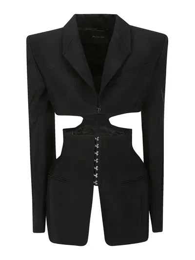 Mugler Black Blazer With Cut-out