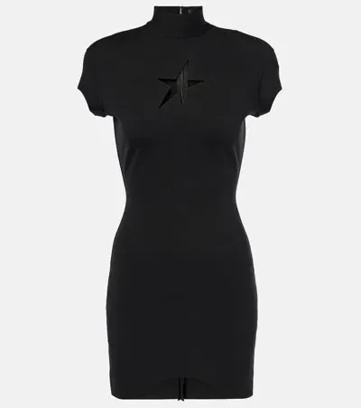 Mugler Star Mini Dress In Black