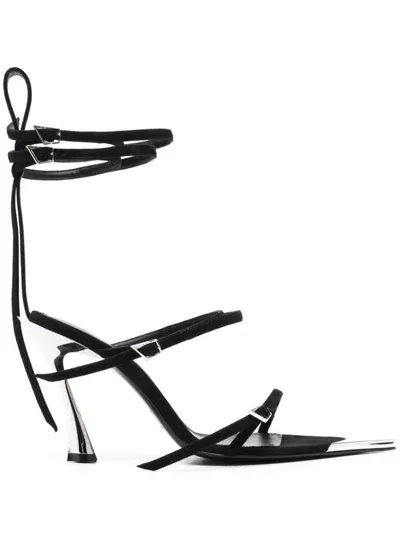 Mugler Black Strappy Fang 95 Sandals